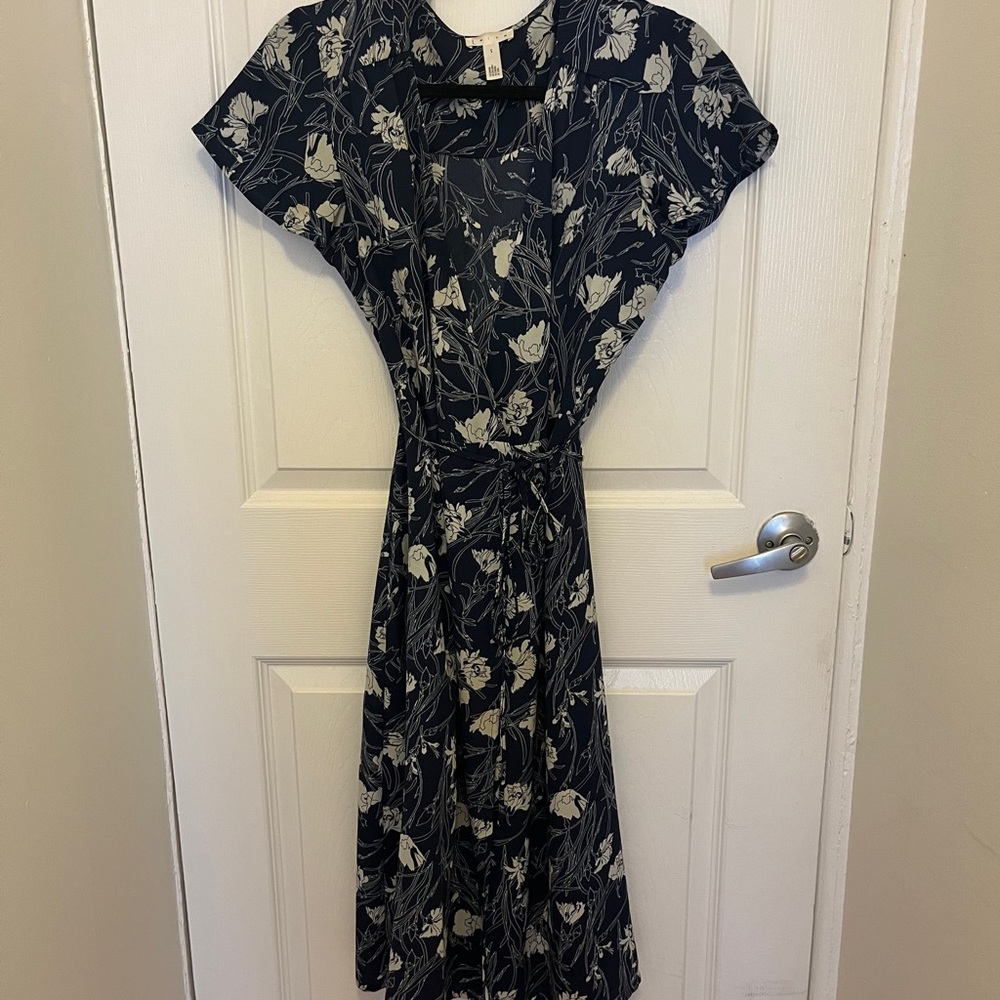 Blue floral midi dress